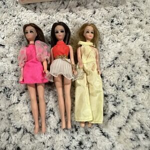 Lot‎ Of 3 Vintage Topper Corp 1970's Dolls With Clothes